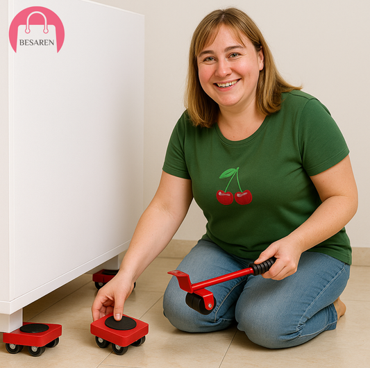 🛋️ Elevador de Muebles con Ruedas – Adiós Dolor de Espalda 🙌
