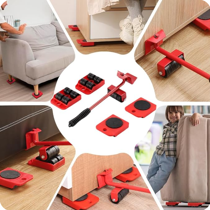 🛋️ Elevador de Muebles con Ruedas – Adiós Dolor de Espalda 🙌
